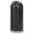 Trash & Waste Bins | Safco 9639BL Open-Top Dome Receptacle, Round, Steel, 15gal, Black image number 0