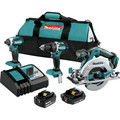 Combo Kits | Factory Reconditioned Makita XT333X1-R 18V LXT Lithium-Ion Brushless Cordless 3-Pc. Combo Kit (4.0Ah/2.0Ah) image number 0