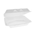 Food Trays, Containers, and Lids | Pactiv Corp. YHLW10030000 SmartLock 9.5 in. x 10.5 in. x 3.25 in. 3-Compartment Hinged Foam Containers - X-Large, White (250/Carton) image number 0