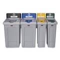 Bulk Savings Pricing 3 | Rubbermaid Commercial 2185051 Slim Jim Recycling Station Kit 1-Stream Compost 23 gal Plastic Green/Gray image number 3