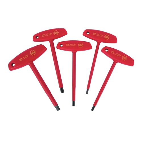 Screwdrivers | Wiha Tools 33478 5-Piece Insulated T-Handle Metric Hex Screwdriver Set image number 0