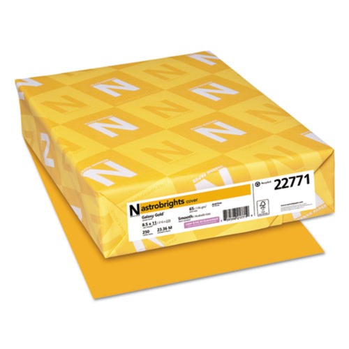 Office Jansan | Astrobrights 22771 65 lbs. 8-1/2 in. x 11 in. Color Cardstock - Galaxy Gold (250/Pack) image number 0