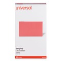 Office Jansan | Universal UNV14218 1/5 Cut Tab Legal Size Deluxe Color Hanging File Folders - Red (25/Box) image number 0