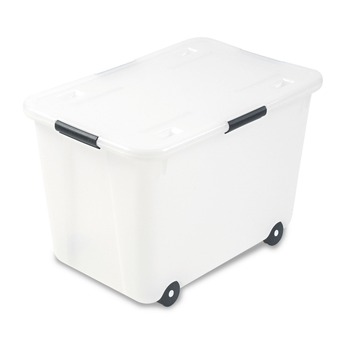 Advantus 15 Gallon 23.75 in. x 15.75 in. x 15.75 in. Letter/Legal Files Rolling Storage Box - Clear