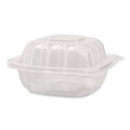 Food Trays, Containers, and Lids | Karat FP-HC66PP-1C Polypropylene Plastic Hinged Container 6 x 6 x 3.3 Clear Plastic 50/Pack 6 Packs/Carton image number 2