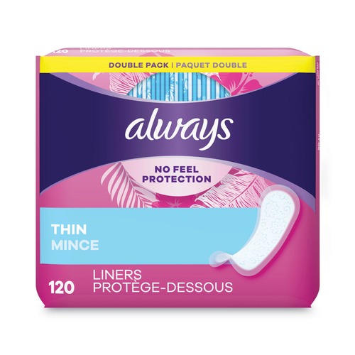 Office Jansan | Always 10796PK Thin Daily Panty Liners, Regular, 120/pack image number 0
