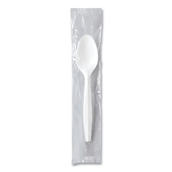 SOLO Individually Wrapped Regal Mediumweight Plastic Cutlery Spoon - White (1000/Carton)