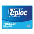Food Service | Ziploc 351126 9.6 in. x 12.1 in. 1 gal. Zipper Freezer Bags - Clear (28/Box) image number 4