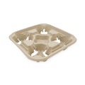 Boardwalk BWK4CUPCARRIER Four Cup Carrier Tray for 8 - 32 oz. Cups - Kraft (300/Carton) image number 0