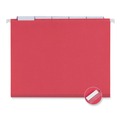Office Jansan | Universal UNV14118EE 1/5-Cut Tab Deluxe Bright Color Hanging File Folders - Letter Size, Red (25/Box) image number 2