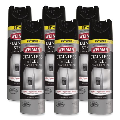 Office Jansan | WEIMAN 49CT 17 oz Aerosol Stainless Steel Cleaner and Polish (6/Carton) image number 0