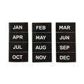 Office Presentation Supplies | MasterVision FM1108 2 in. x 1 in. Months of Year Interchangeable Magnetic Board Accessories - Black/White (12/Pack) image number 0