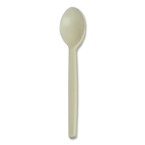 Cutlery | WNA EPS003 7 in. Plant Starch Spoon - Cream (50/Pack) image number 0