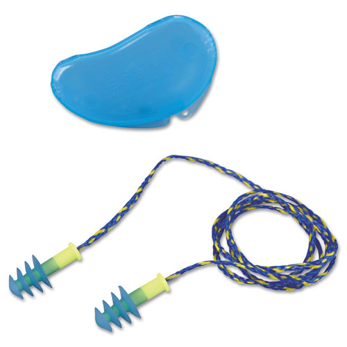 Jobsite Accessories | Howard Leight by Honeywell FUS30-HP 100-Pair Fusion 27 dB Corded Multiple-Use Earplugs - Blue/White, Regular image number 0