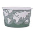 Food Trays, Containers, and Lids | Eco-Products EP-BSC12-WA 4.05 in. x 2.5 in. 12 oz. World Art Renewable and Compostable Paper Food Container - Green (500/Carton) image number 1