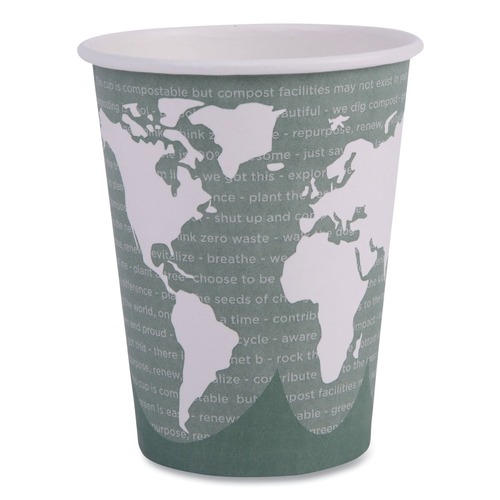Cups and Lids | Eco-Products EP-BHC12-WAPK 12 oz. World Art Renewable and Compostable Hot Cups - Gray (50/Pack) image number 0