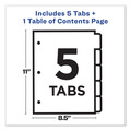 Office Jansan | Avery 11130 Ready Index 11 in. x 8.5 in. 5-Tab 1 to 5 Customizable TOC Dividers - White and Black (1-Set) image number 3