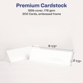 Office Jansan | Avery 05305 8.5 in. x 2.5 in. Medium Embossed Tent Cards - White (2 Cards/Sheet, 50 Sheets/Box) image number 3
