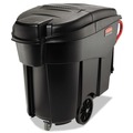 Trash Cans | Rubbermaid Commercial FG9W7300BLA Executive Series Mega Brute 120 Gallon Plastic Rectangular Mobile Container - Black image number 0