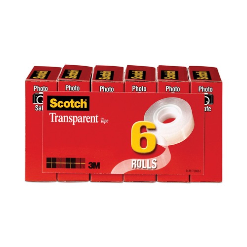 Tapes & Adhesives | Scotch 600 0.75 in. x 83.33 ft. 1 in. Core Tape - Transparent (6/Pack) image number 0