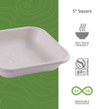 Food Trays, Containers, and Lids | Eco-Products EP-SCS5NFA 9.9 oz 5 x 5 x 1 Vanguard Worldview Renewable and Compostable Sugarcane Take-Out Containers - White (800/Carton) image number 4
