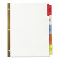Office Jansan | Avery 11121 Big Tab 11 in. x 8.5 in. 5-Tab Double-Sided Gold Edge Reinforcing Insertable Dividers - Assorted Tabs/White (1-Set) image number 1