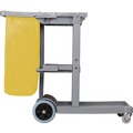 Cleaning Carts | Boardwalk JC1945SBWK23 19 in. x 45 in. x 39 in. 4 Shelves 1 Bin Plastic Janitor's Cart - Gray image number 2
