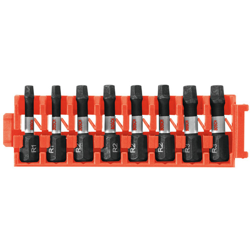 Bits and Bit Sets | Bosch CCSSQV108 8-Piece Impact Tough Square 1 in. Insert Bits with Clip for Custom Case System image number 0