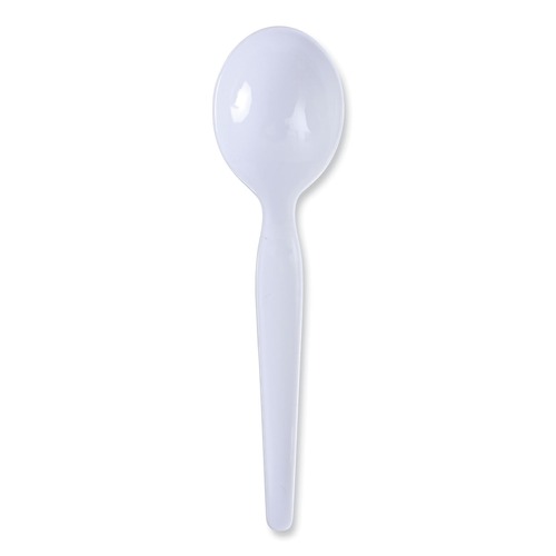 Cutlery | Boardwalk BWKSOUPHWPSWH Heavyweight Polystyrene Soup Spoons - White (1000/Carton) image number 0