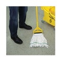 Cleaning Cloths | Boardwalk BWKSP200M14DZ Loop End Rayon Mop Head, Rayon, Medium, 14 Oz, White, Dozen image number 3