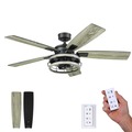 Ceiling Fans | Prominence Home 51863-45 52 in. Remote Control Industrial Style Indoor LED Ceiling Fan with Light - Matte Black image number 0