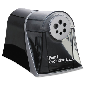 Westcott 5 in. x 7.5 in. x 7.25 in. AC-Powered iPoint Evolution Axis Pencil Sharpener - Black/Silver