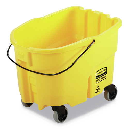 Mop Buckets | Rubbermaid 2064996 WaveBrake 2.0 26 qt. Plastic Bucket - Yellow image number 0