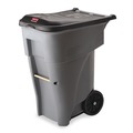 Trash & Waste Bins | Rubbermaid Commercial FG9W2100GRAY 65 Gallon Square Polyethylene Brute Rollout Heavy-Duty Waste Container - Gray image number 0