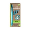 Pens | BIC BPRR11BK ReVolution Ocean Bound Medium 1 millimeter Retractable Ballpoint Pen - Black Ink/Translucent Blue Barrel (1-Dozen) image number 0