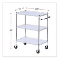 Cleaning Carts | Alera ALESW333018SR 34.21 in. x 18 in. x 40 in. 600 lbs. Capacity 3-Shelf Wire Cart with Liners - Silver image number 1