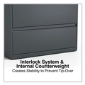  | Alera 25499 36 in. x 18.63 in. x 67.63 in. 5 Lateral File Drawer - Legal/Letter/A4/A5 Size - Charcoal image number 6