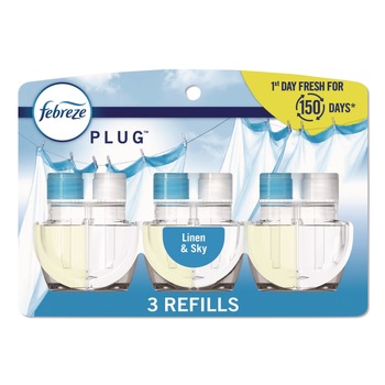 Febreze 2.63 oz. PLUG Air Freshener Refills - Linen and Sky (6 Packs/Carton)