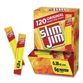 Snacks | Slim Jim 36215 0.28 oz. Beef Jerky Meat Sticks - Original (120/Box) image number 1