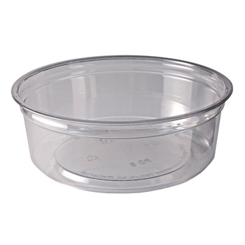 Fabri-Kal 000000000009501030 Recycleware 4.6 in. Diameter x 1.7 in. h 8 oz Round Plastic Deli Container - Clear (500/Carton)