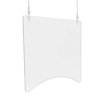 Deflecto 23.75 in. x 23.75 in. Polycarbonate Hanging Barrier - Clear (2/Carton)