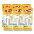 Office Jansan | Glad 78812 OdorShield 8 in. x 18 in. 4 Gallon Tie-Flap Quick-Tie Small Trash Bags - White Febreze Fresh Clean Scent (156/Carton) image number 0