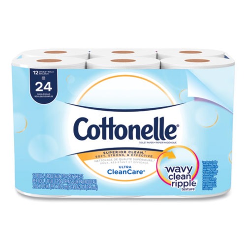 Cleaning & Janitorial Supplies | Cottonelle 12456 Septic Safe Clean Care Bathroom Tissue - White (170 Sheets/Roll, 48 Rolls/Carton) image number 0