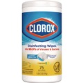 Cleaning & Janitorial Supplies | Clorox 01628 7 in. x 7.75 in. 1-Ply Bleach Free Disinfecting Cleaning Wipes - Crisp Lemon White (6/Carton) image number 1