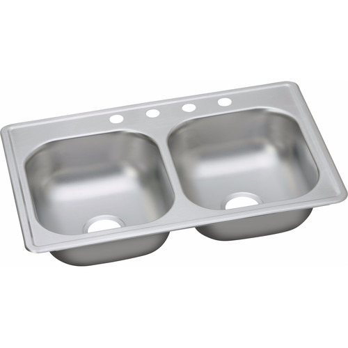 Kitchen Sinks | Elkay DSE233194 20-Gauge Stainless Steel 33 x 19 x 8 in. Double Bowl Top Mount Kitchen Sink image number 0