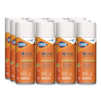 Clorox 14 oz. Citrus 4-in-1 Disinfectant and Sanitizer Aerosol Spray (12/Carton)