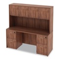  | Alera VA286615WA 64.75 in. x 15 in. x 35.38 in. Valencia Series 4-Compartment Hutch with Doors - Modern Walnut image number 4