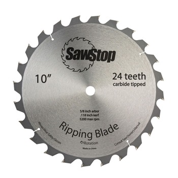 TABLE SAW BLADES | SawStop BTS-R-24ATB 10 in. 24 Tooth Ripping Table Saw Blade