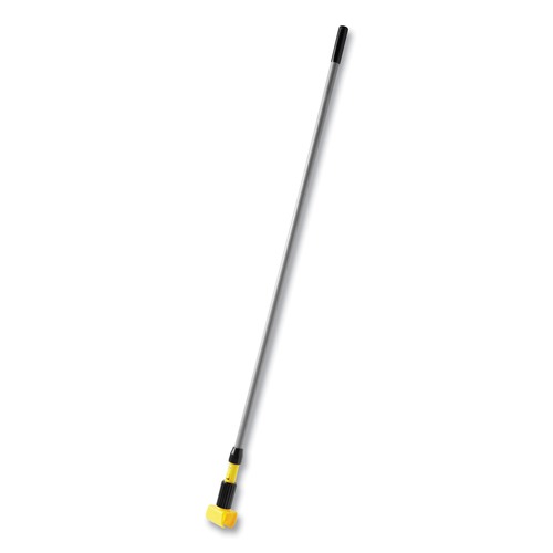 Mops | Rubbermaid Commercial FGH24600GY00 60 in. Fiberglass Gripper Mop Handle - Yellow/Gray image number 0