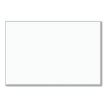 U Brands 72 in. x 48 in. (Actual Size: 70 in. x 47 in.) Melamine Dry Erase Board - White Surface, Satin Aluminum Frame